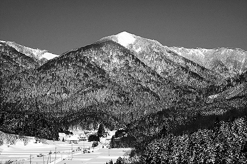 厳寒の朝の毛無山