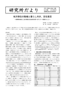 2018年6月　139号　地域移住の動機と暮らし向き、定住意思